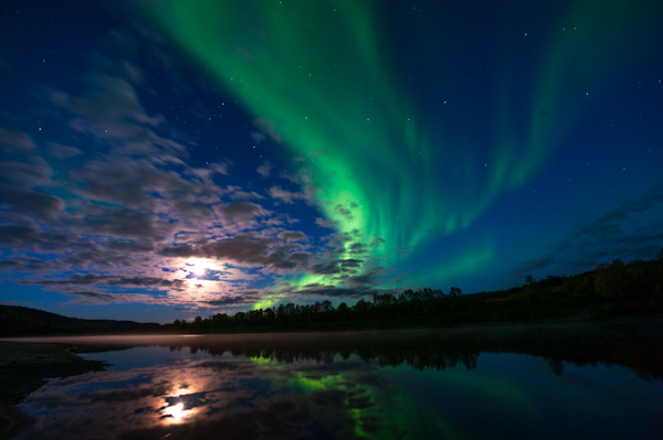 Northern lights over Karasjok river