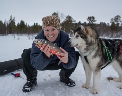 Snow shoe hike with icefishing